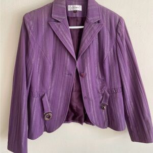 Carven Purple Striped Women's Blazer